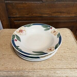 Savannah Grove Petit Flora  Magnolia Flower 8" Bowl And 2 Salad Plates